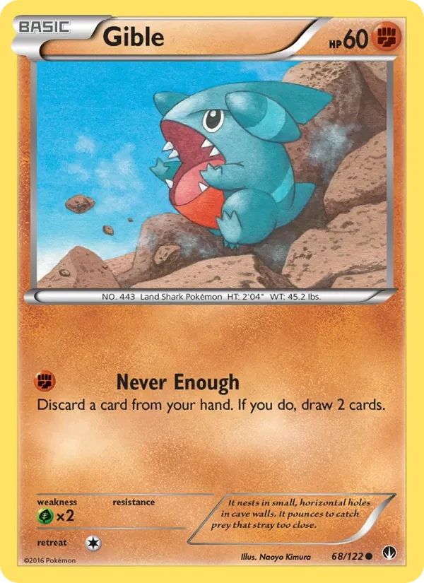 Gible 68/122 BREAKpoint Pokémon card