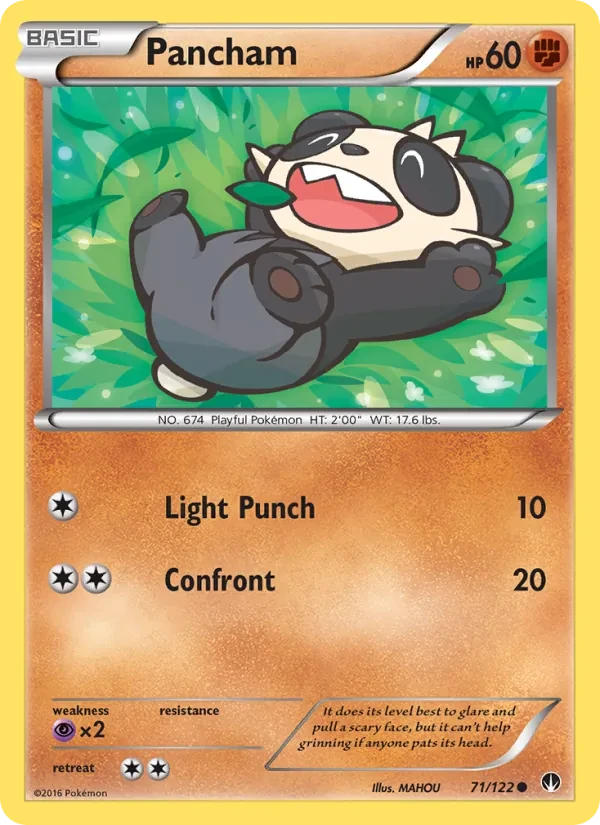 Pancham 71/122 BREAKpoint Pokémon card