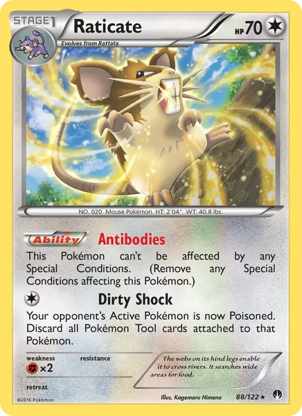 Raticate 88/122 BREAKpoint Pokémon card