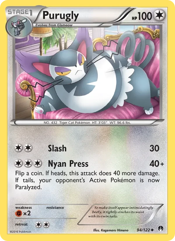 Purugly 94/122 BREAKpoint Pokémon card
