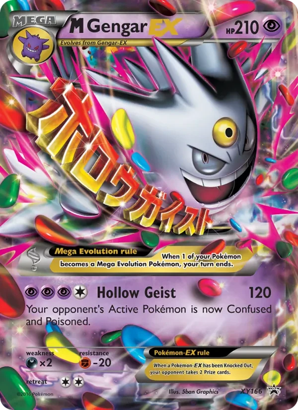 Carta Pokémon M Gengar-EX XY166 XY Black Star Promos