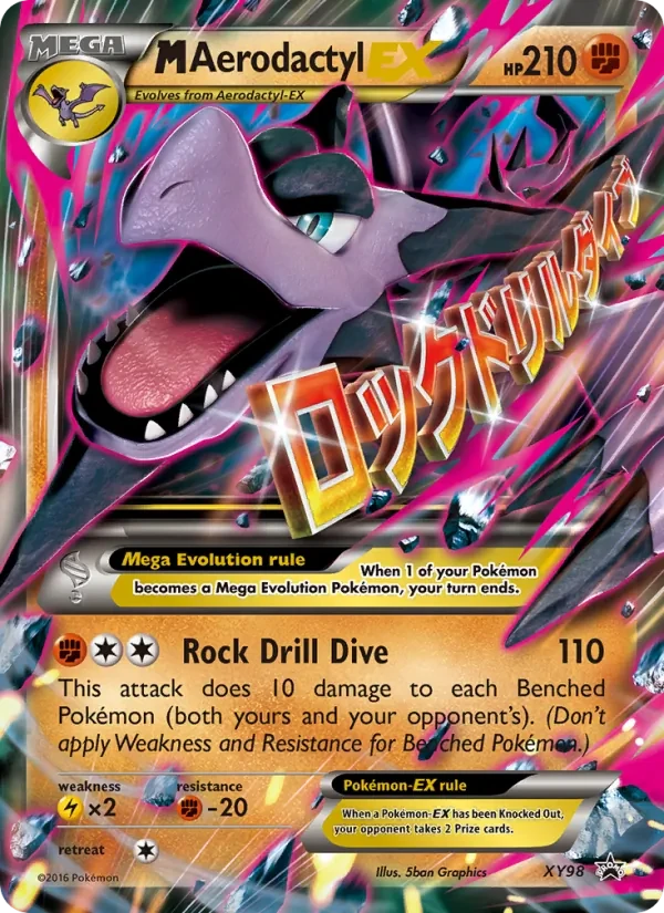 M Aerodactyl EX XY98 XY Black Star Promos Pokémon kaart