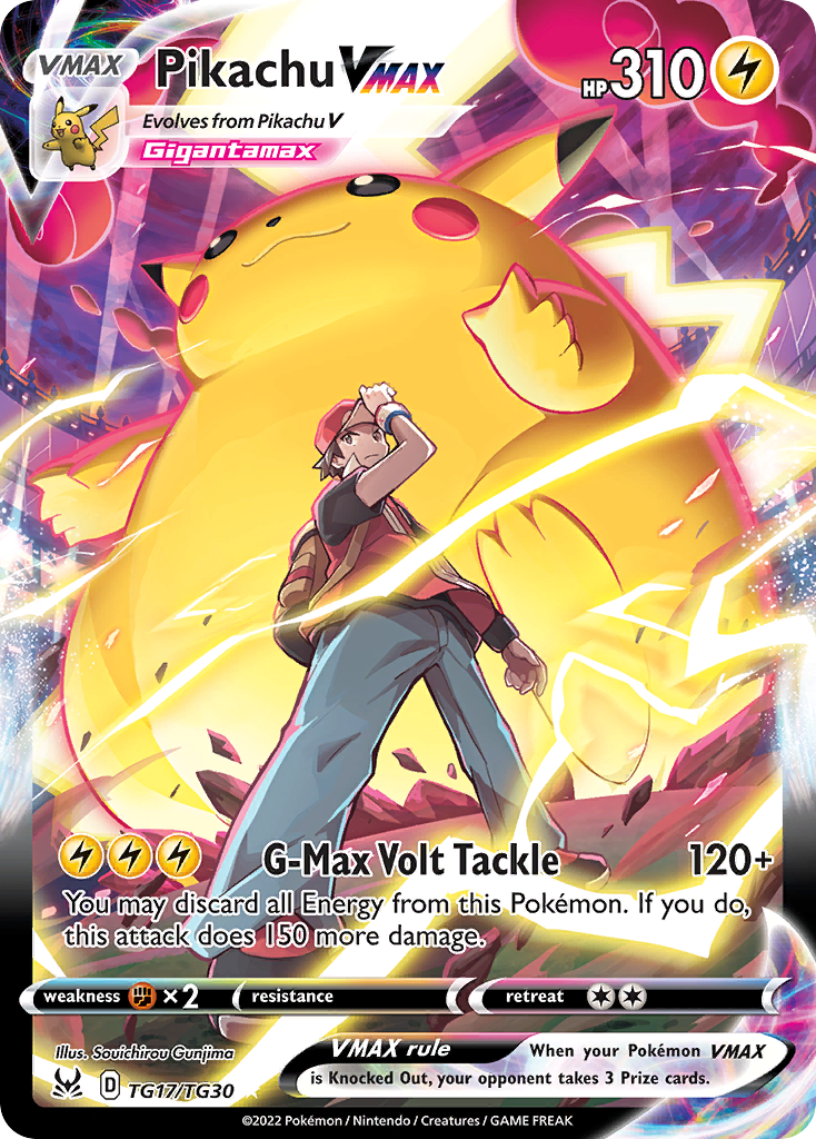 Pikachu VMAX TG17 Lost Origin Trainer Gallery Pokémon Karte