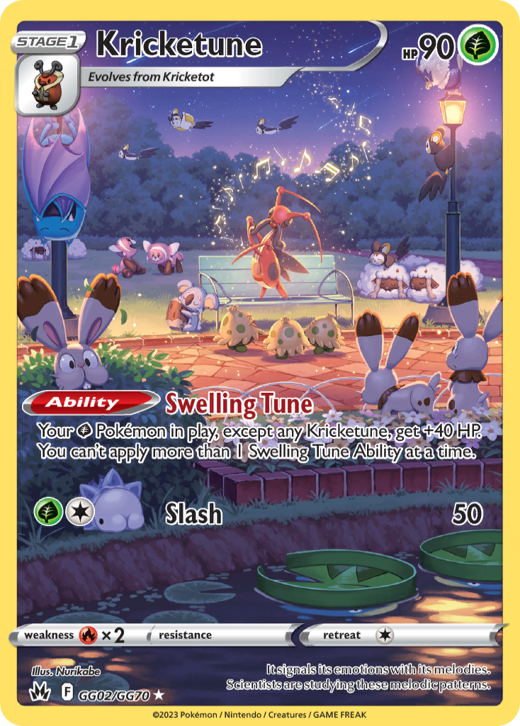 Kricketune GG02 Crown Zenith Galarian Gallery Pokémon Karte