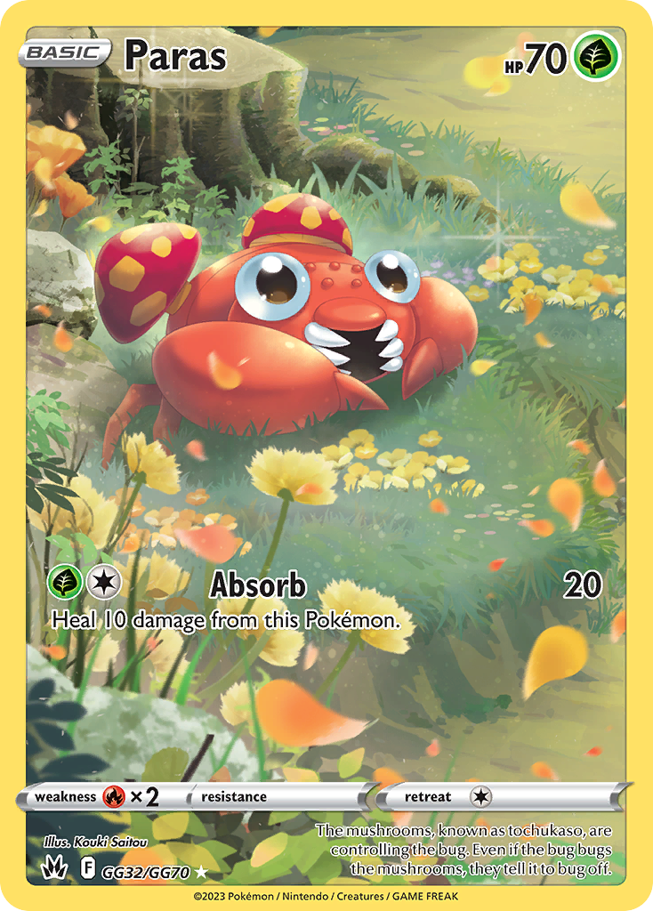 Paras GG32 Crown Zenith Galarian Gallery Pokémon Karte