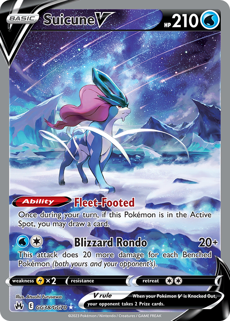 Suicune V GG38 Crown Zenith Galarian Gallery Pokémon card