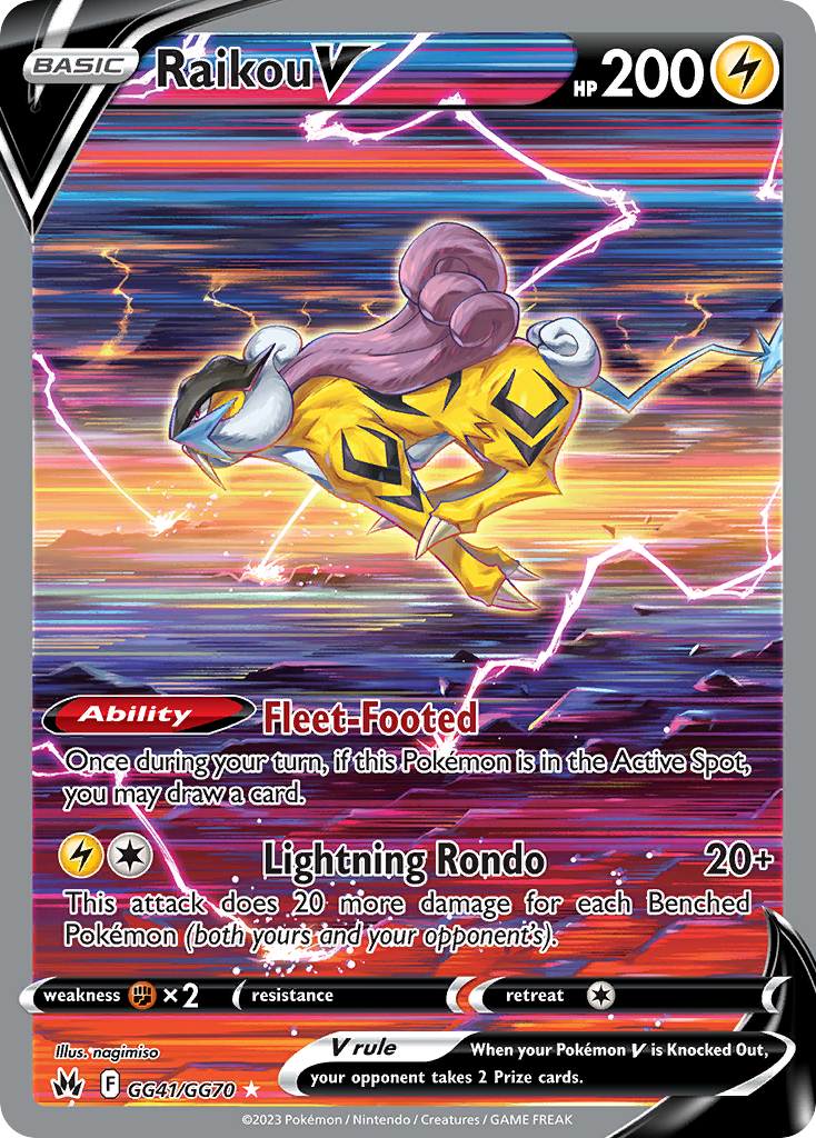 Carta Pokémon Raikou V GG41 Crown Zenith Galarian Gallery