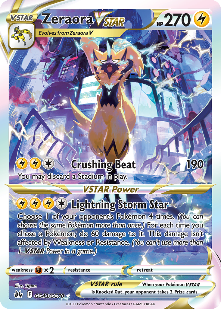 Carta Pokémon Zeraora VSTAR GG43 Crown Zenith Galarian Gallery