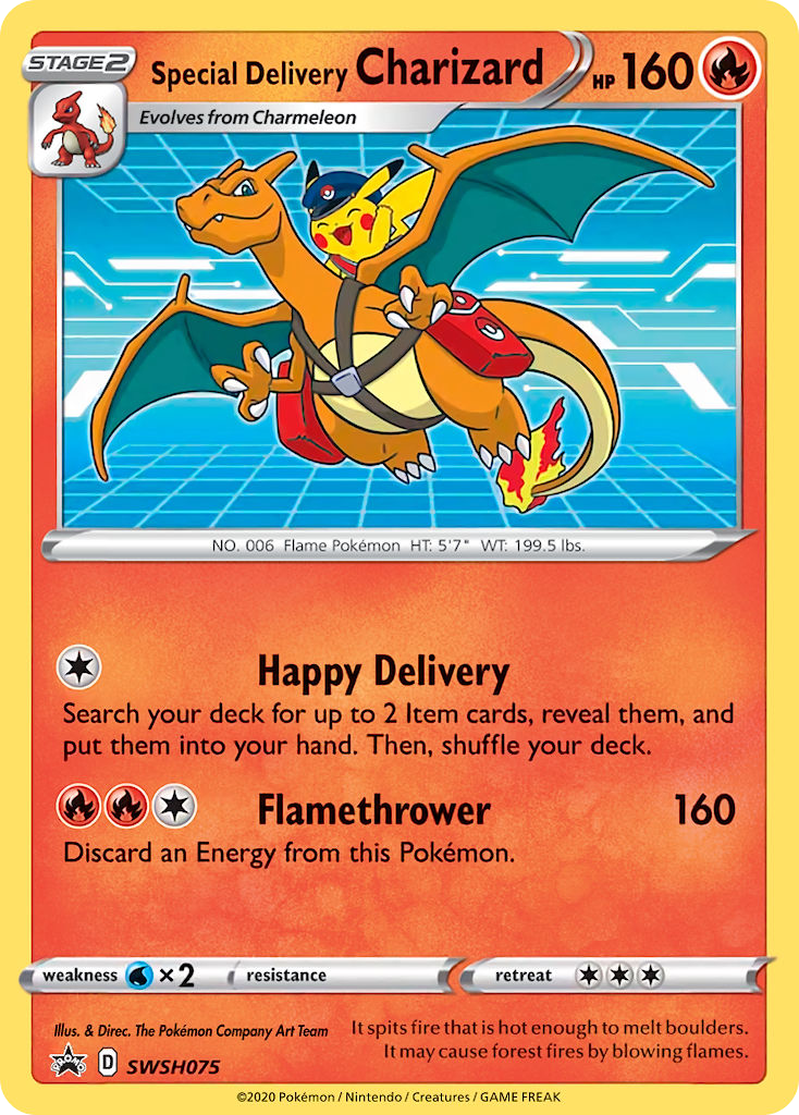 Carte Pokémon Special Delivery Charizard SWSH075 SWSH Black Star Promos
