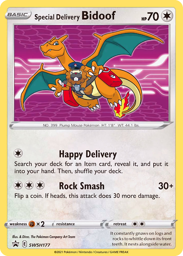Special Delivery Bidoof SWSH177 SWSH Black Star Promos Pokémon card
