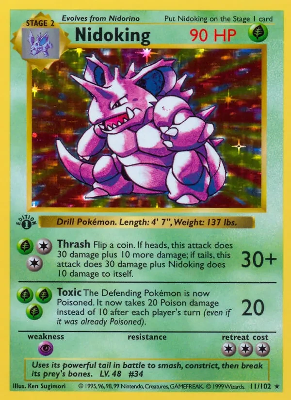 Nidoking 11/102 Base Set Pokémon card