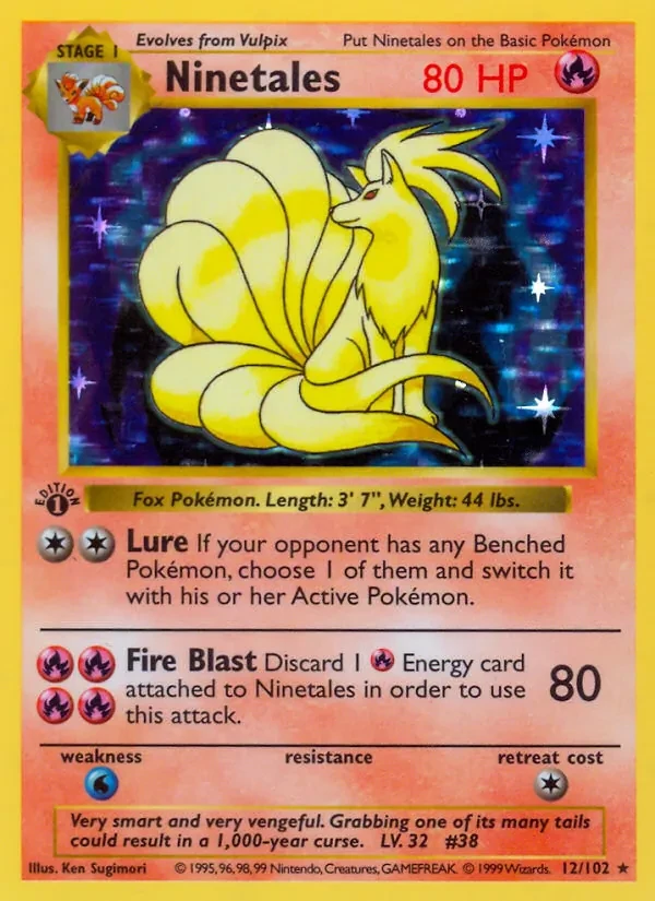 Ninetales 12/102 Base Set Pokémon card