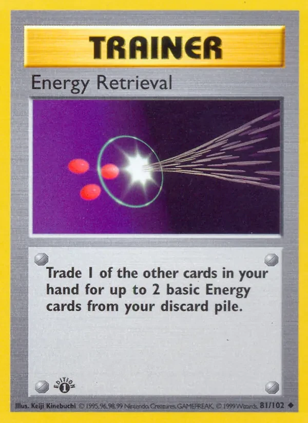 Energy Retrieval 81/102 Base Set Pokémon card