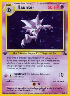 Haunter 6/62 Fossil Pokémon card
