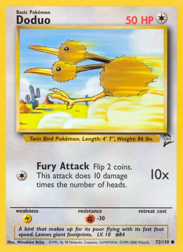 Doduo 72/130 Base Set 2 Pokémon card