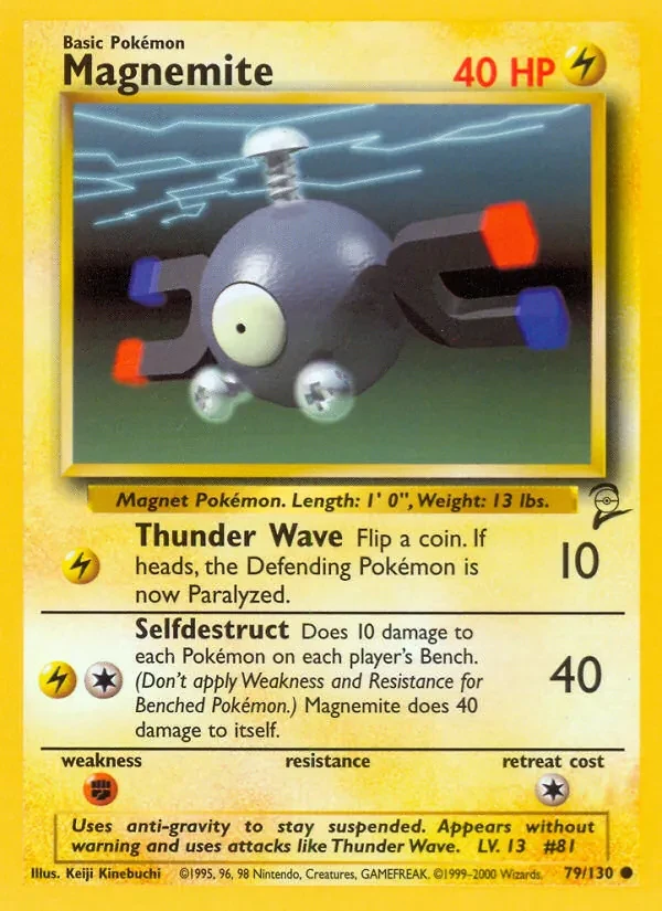 Magnemite 79/130 Base Set 2 Pokémon card