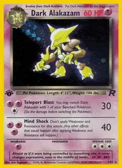 Dark Alakazam 1/82 Team Rocket Pokémon card