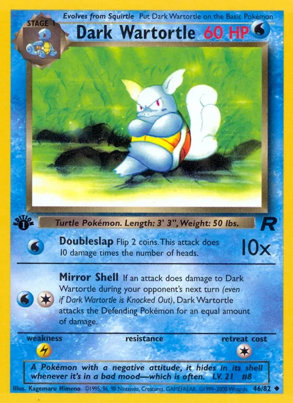 Dark Wartortle 46/82 Team Rocket Pokémon card
