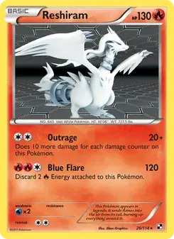 Reshiram 26/114 Black & White Pokémon card