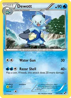 Dewott 29/114 Black & White Pokémon card