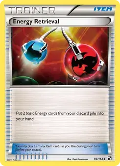 Energy Retrieval 92/114 Black & White Pokémon card