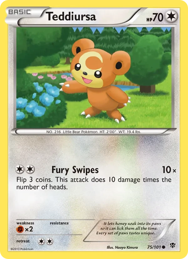 Teddiursa 75/101 Plasma Blast Pokémon Karte