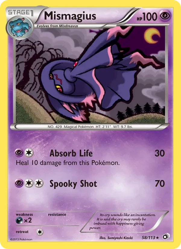Mismagius 58/113 Legendary Treasures Pokémon card