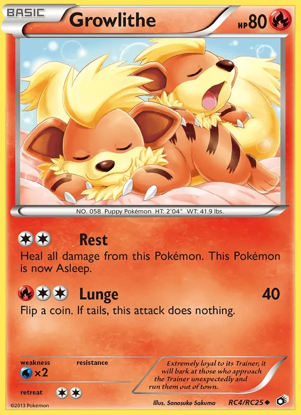 Growlithe RC4 Legendary Treasures Pokémon card