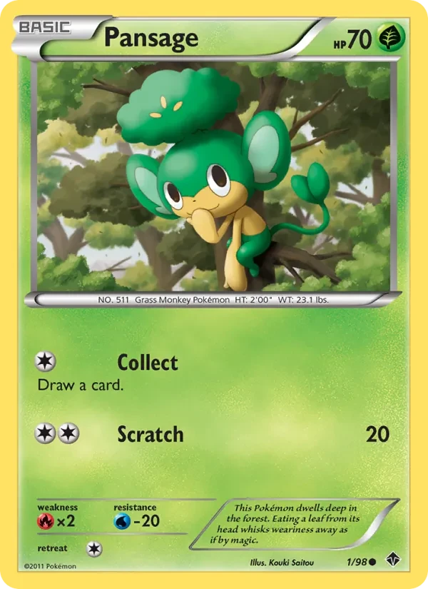 Carta Pokémon Pansage 1/98 Emerging Powers