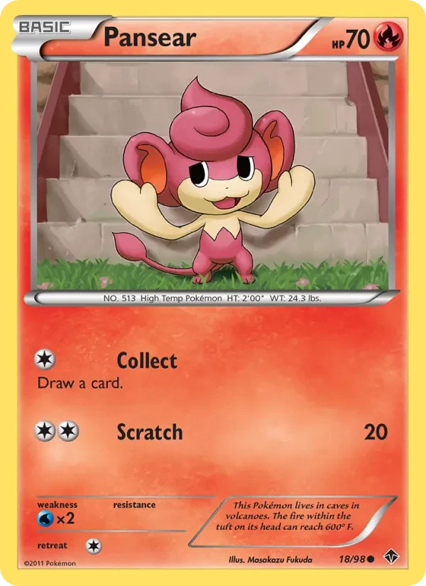 Pansear 18/98 Emerging Powers Pokémon card