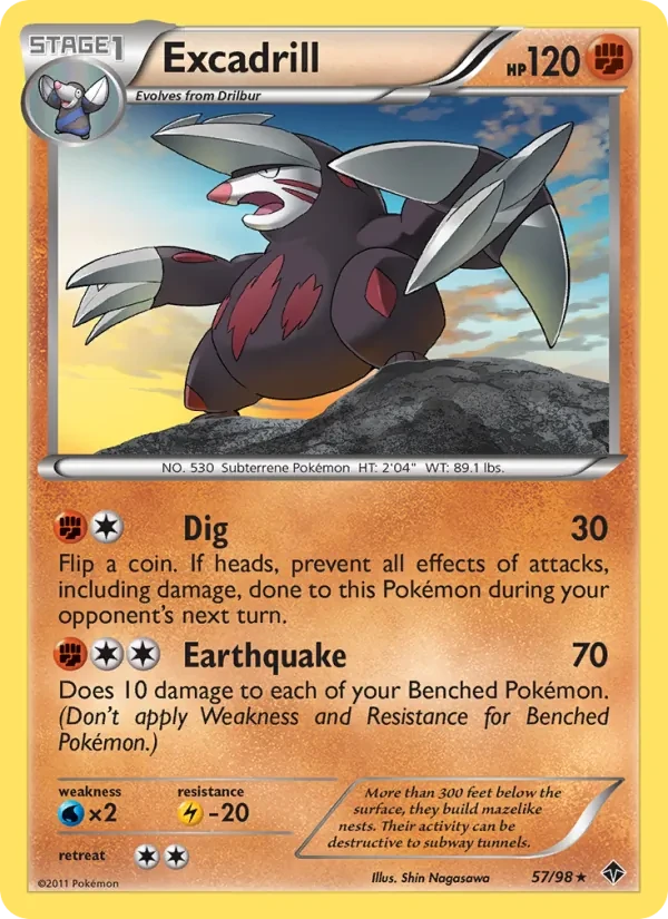 Excadrill 57/98 Emerging Powers Pokémon card