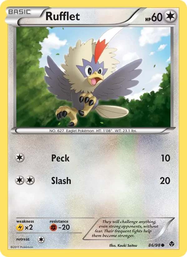 Rufflet 86/98 Emerging Powers Pokémon card