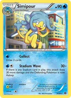Simipour 29/99 Next Destinies Pokémon card