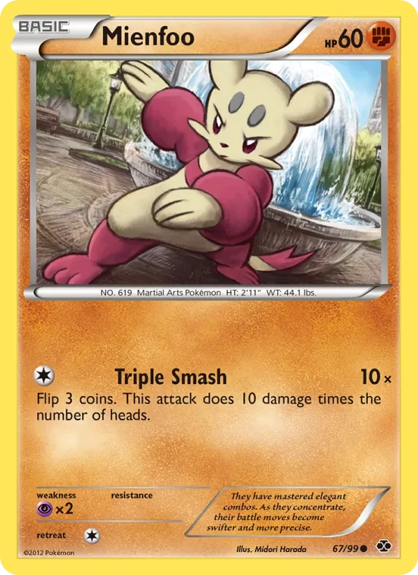 Mienfoo 67/99 Next Destinies Pokémon card