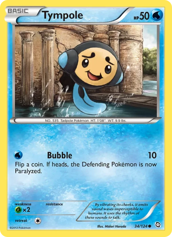 Tympole 34/124 Dragons Exalted Pokémon card