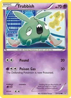 Trubbish 53/124 Dragons Exalted Pokémon card