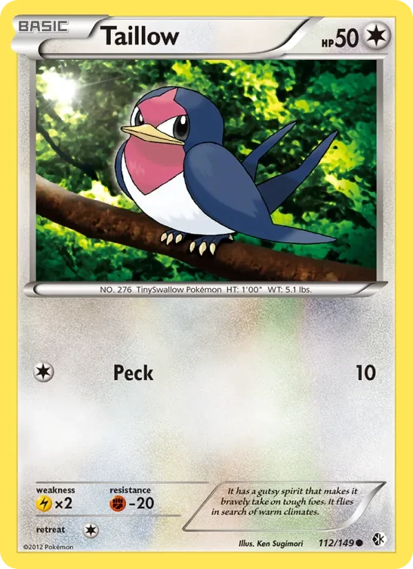 Taillow 112/149 Boundaries Crossed Pokémon card