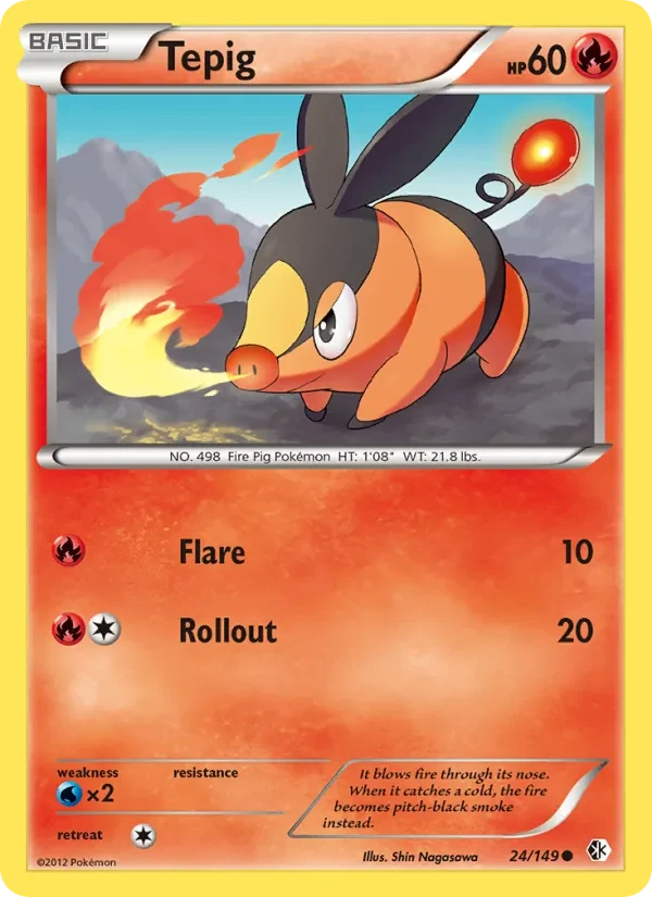 Tepig 24/149 Boundaries Crossed Pokémon card