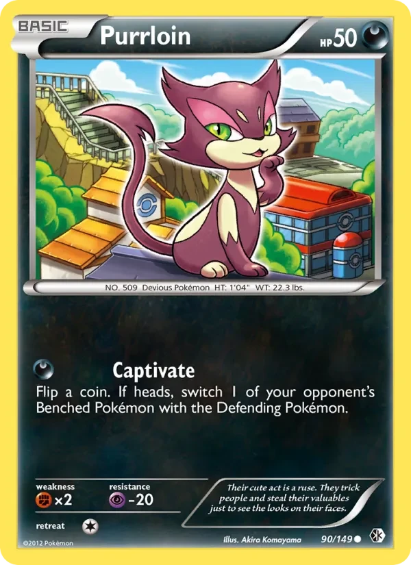 Purrloin 90/149 Boundaries Crossed Pokémon card