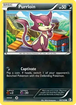 Purrloin 90/149 Boundaries Crossed Pokémon card