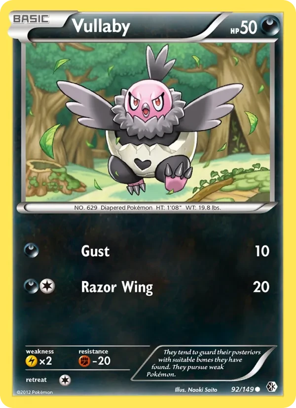 Vullaby 92/149 Boundaries Crossed Pokémon card