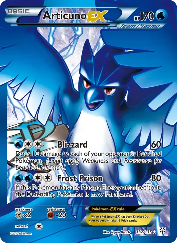 Articuno-EX 132/135 Plasma Storm Pokémon card