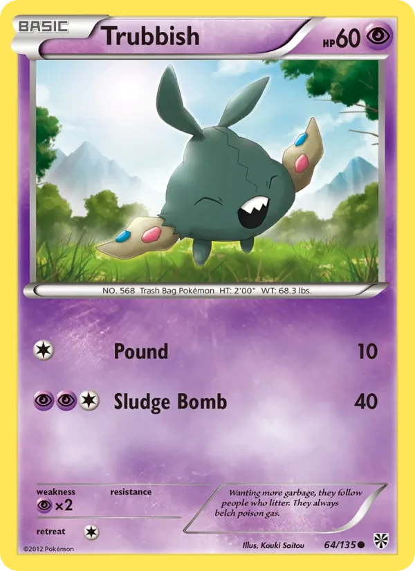 Trubbish 64/135 Plasma Storm Pokémon card