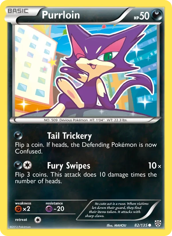 Purrloin 82/135 Plasma Storm Pokémon card