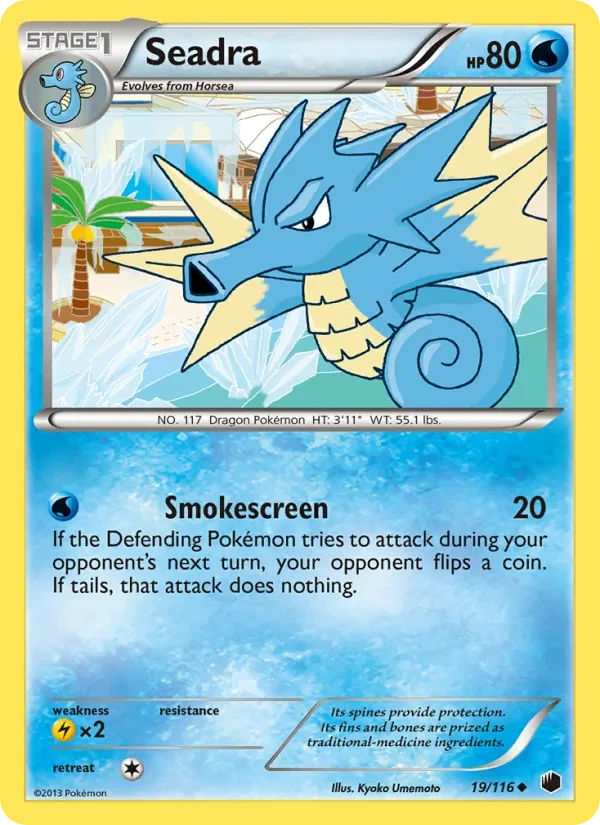 Seadra 19/116 Plasma Freeze Pokémon card