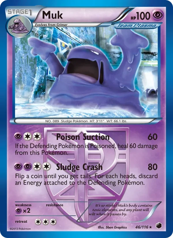 Muk 46/116 Plasma Freeze Pokémon card