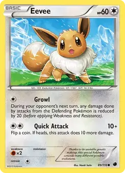 Eevee 89/116 Plasma Freeze Pokémon card