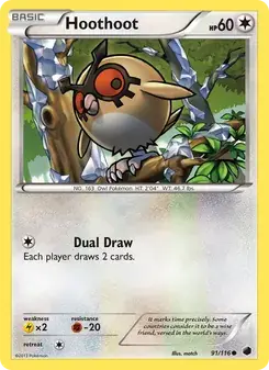 Hoothoot 91/116 Plasma Freeze Pokémon card