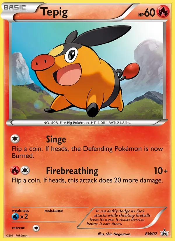 Tepig BW07 BW Black Star Promos Pokémon card