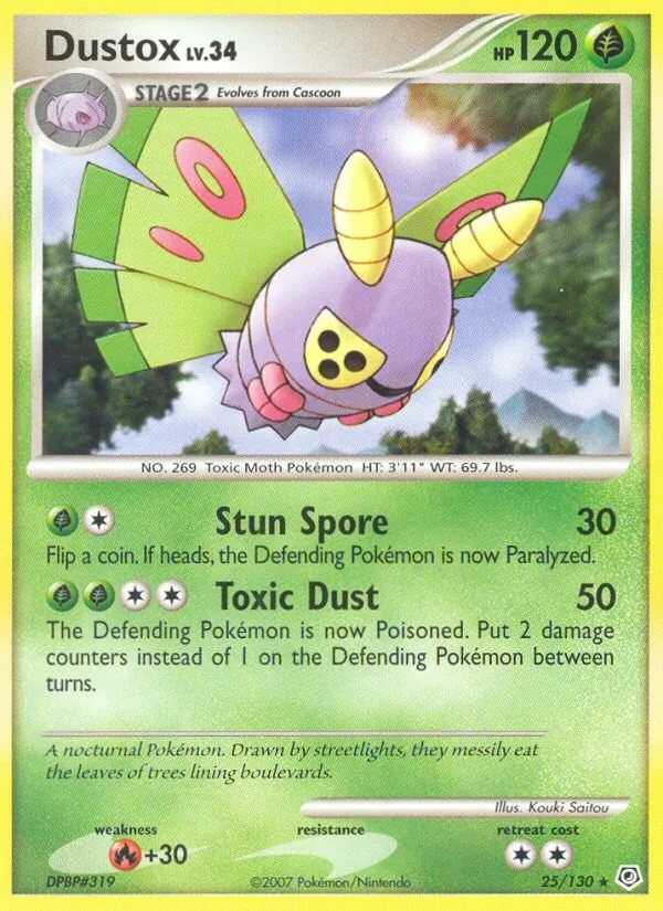 Dustox 25/130 Diamond & Pearl Pokémon Karte